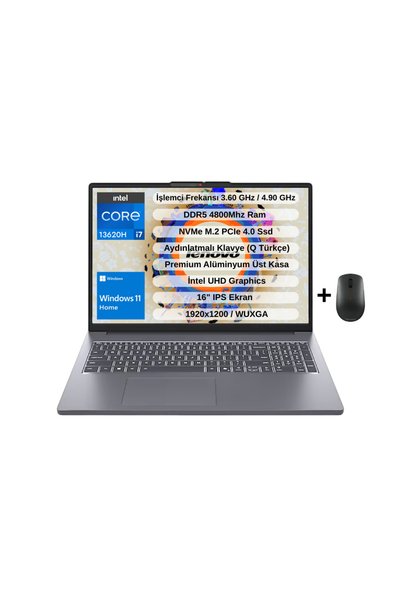 LENOVO IP Slim 3 Intel Core I7 13620H 16GB 512GB SSD 16" Wuxga IPS Win11 Lapt...