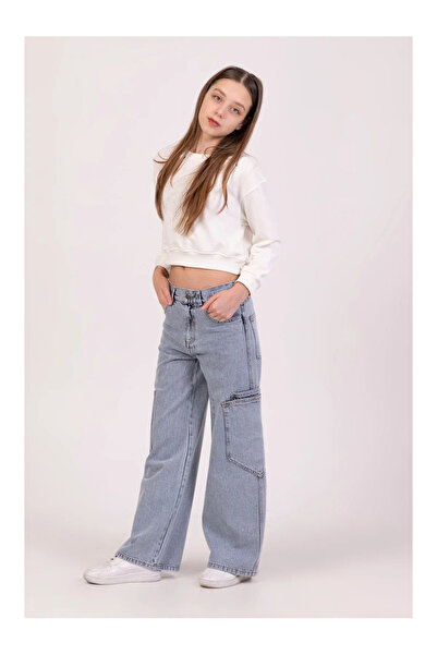 QUEEN KİDS Queenkids Girl M0647 Bottom Wear Pants Blue