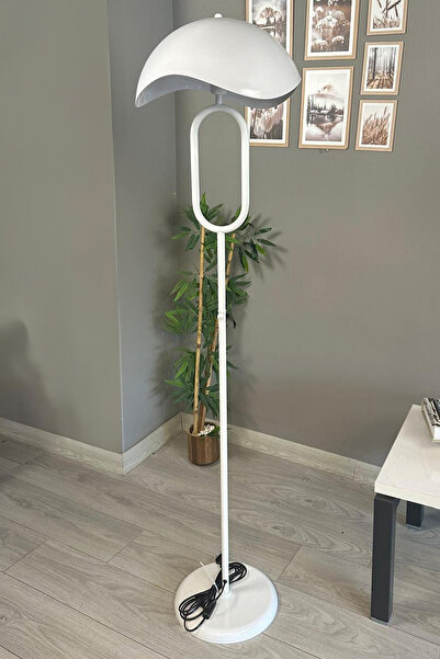 Bamyum Beyaz Lambader Modern Dekoratif Metal Oturma Odası Çalışma Odası Zemin Lambası