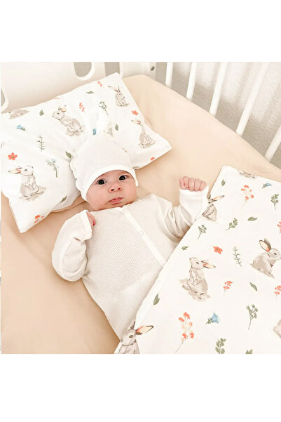 Jaju Baby طقم غطاء لحاف للأطفال متوافق مع ألوان كابتشينو بأحجام 60×120 - 80×1...