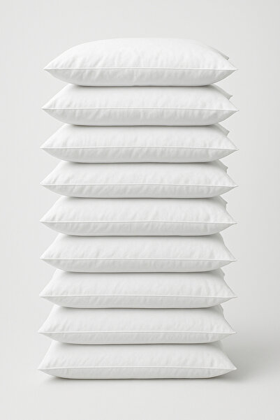 GOOD MORNİNG PAMUKKALE Cotton 50X70 White Pillowcase Inner Lining, Zippered 10-Piece Pillow Mattress