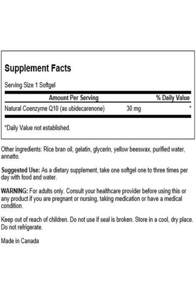 SWANSON CoQ10 30 Milligrams 60 Softgels