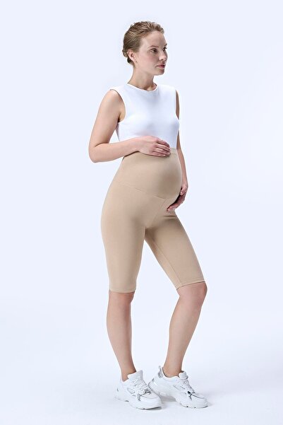 İmaj 715 Colanți de maternitate cu talie înaltă, cu efect de recuperare a culorii bej și extra flexibili
