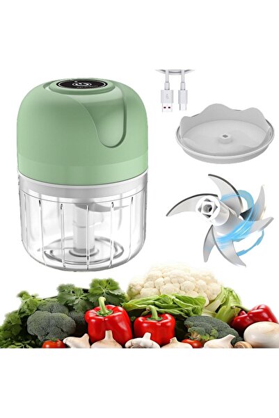 OEM Mini Tocator Electric, Portabil, 250 ml, Incarcare USB, 3 Lame din Inox, Pentru Usturoi, Fructe, Leg