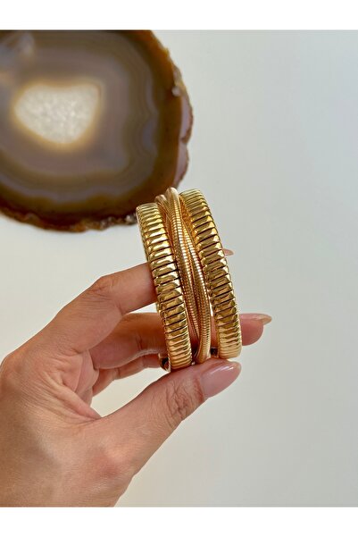 YOUES JEWELRY 316l Çelik Kalın Kelepçe Bilezik Kadın Bileklik