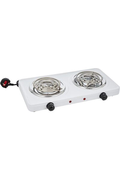 CFT Double Burner Electric Hot Plate, 1000W, White