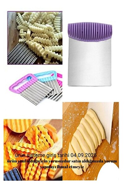 Genel Markalar Desen Saplı Spatula Hamur Kesici + Şekilli Patates Cips Kesici...