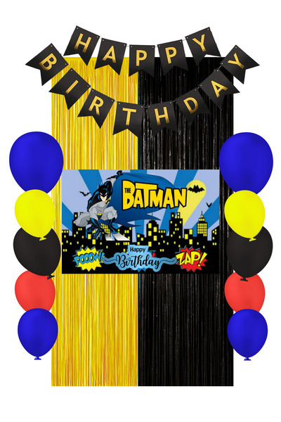 HAPPYLOOPPARTY Batman Betmen Doğum Günü Parti Malzemeleri Süsleri Mixxi Set 3...