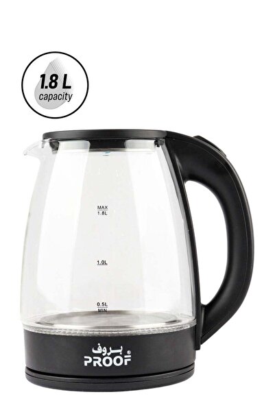PROOF Electric Glass Kettle 1.8L, 2200W - Rapid Boil, Auto Shut-Off, Boil Dry Protection