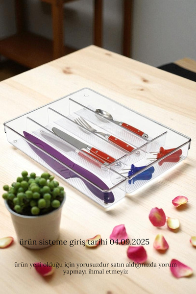 Hızlı Çeyiz Şeffaf Bölmeli Çekmece İçi Kaşıklık Çatallık