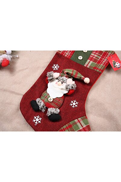 Teo Gift stocking with Santa Claus pattern, red, size 20x30 cm