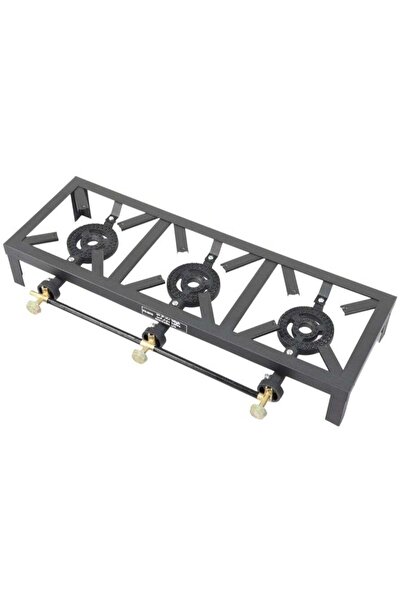 HOMEVEO موقد غاز بثلاث شعلات من الحديد الزهر للاستخدام المنزلي والتخييم