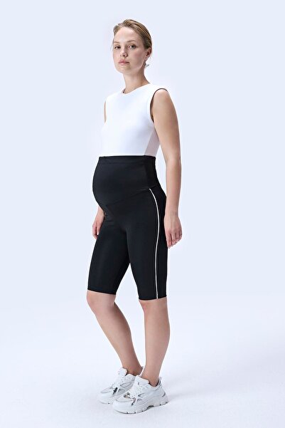 İmaj 357 High Waist Maternity Leggings with Black Color Recovery and Extra Stretchy Effect