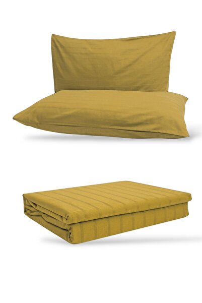 Saf By Arams Hotel Linen King Bed Sheet 3pcs Set , 100% Cotton 250Tc Sateen 2cm Stripe