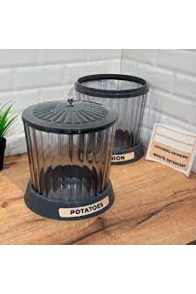 Hanedanev Lucca Medium Organizer Akrilik Lüx Patates Soğan & Deterjan Saklama Kabı Kapaklı 20x23 Cm