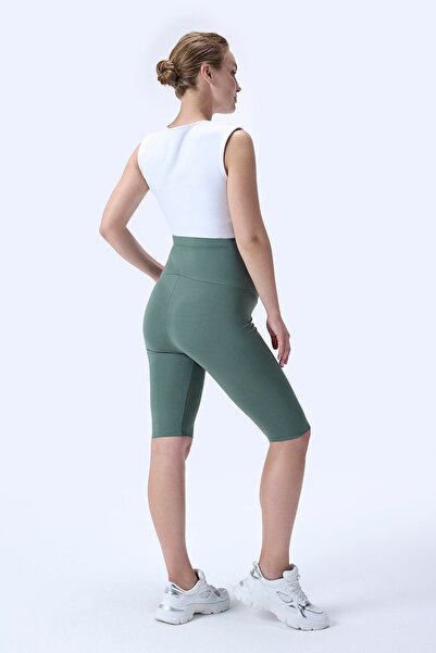 İmaj 715 Green Color Extra Soft Textured, Shaping / Sculpting and Flexible Effective High Waist Maternity Leggings
