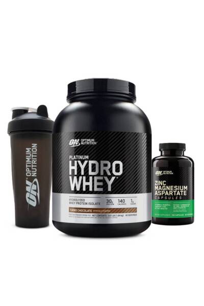 ON Optimum Nutrition بلاتينيوم هيدرو واي، توربو شوكولاتة + ZMA + شيكر، صندوق ...