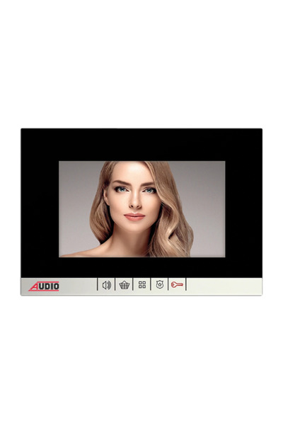 AUDİO 001464A (001191) Bus Plus 7"Görüntülü Diafon Mekanik Butonlu Handsfree Villa Set Siyah Siy