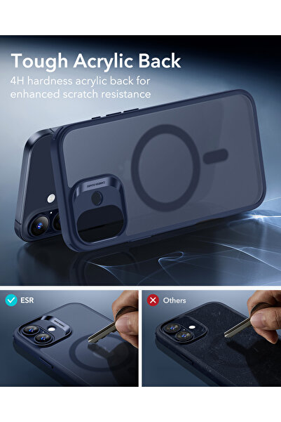 ESR Apple iPhone 17 Classic Hybrid Magsafe Kılıf -Kamera Kontrol Kılıf - Şeffaf Mavi