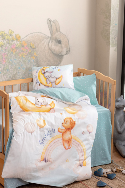 Cotton Box Baby Bedding Set Moon Mint