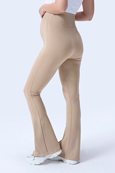 İmaj 716 Colanți de maternitate cu talie înaltă, cu efect de recuperare a culorii bej și extra flexibili