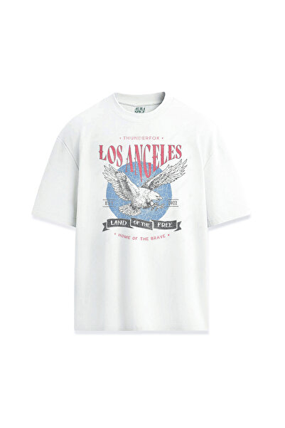 Darkia تي شيرت مطبوع بتصميم ريترو لجنسين من مدينة لوس أنجلوس