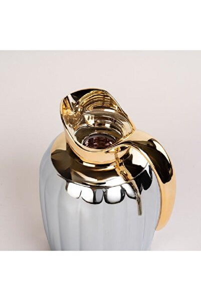 Dallaty Pumpk steel vacuum flask chrome and gold 1L