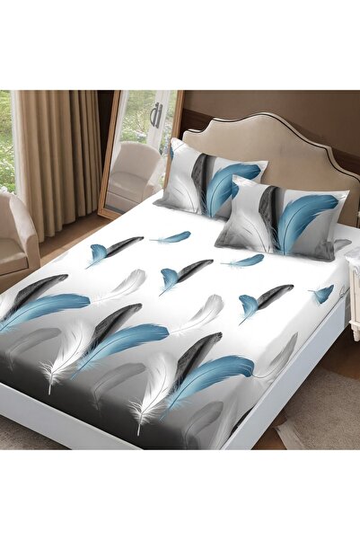 Pucioasa Finet duvet cover set + 2 pillowcases 160x200cm, Grey with feathers