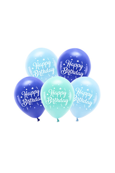 Share the Love بالونات صديقة للبيئة 26 سم، عيد ميلاد سعيد، أزرق