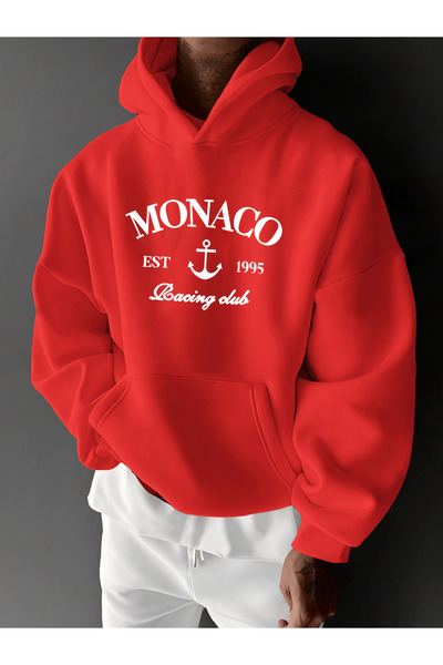 uyguntarz Unisex Monaco Racing Club Baskılı Tasarım Oversize Sweatshirt