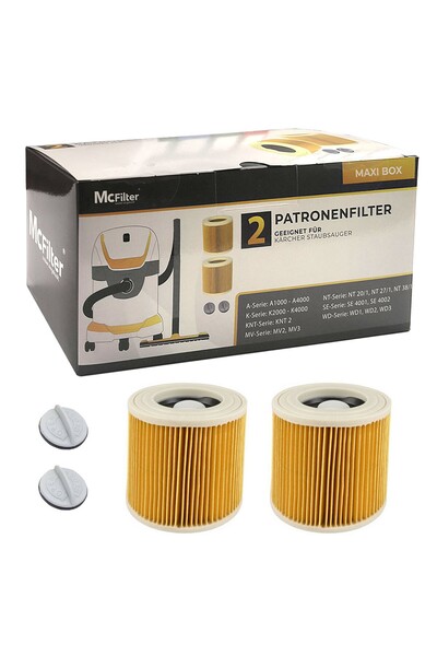 Magic Bags |   Συμβατό με Karcher 2 τεμάχια Wd3.300 MA2003 A2204 A2054 A1000U Ηλεκτρική σκούπα Κυλινδρικό φίλτρο Hepa