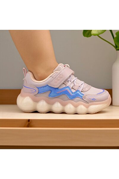 JOJO KIDS δερμάτινα αθλητικά παπούτσια με velcro για κορίτσια, σόλα αέρα, αντιολισθητική σόλα, ορθοπεδική σόλα με πλήρη επένδυση