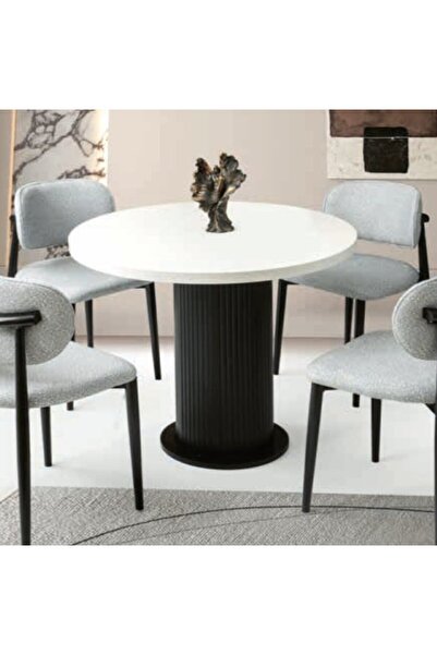 Yuvaset Home Bera Siyah - Beyaz 100 x 100 Bohem Masa