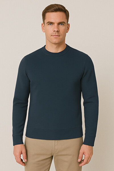 UOMOPARK Чоловічий базовий світшот, м'яка тканина з османською фактурою, ідеальний для повсякденних комбінацій.