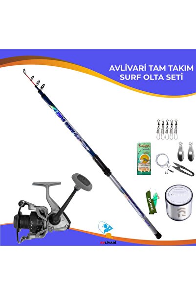 Albastar Bauer Ares 420 cm 100-250Gr - March 6000 Tam takım Kıyı Hobi Surf Olta Seti