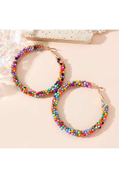 lor Cercei Hoop Multicolor cu Mărgele