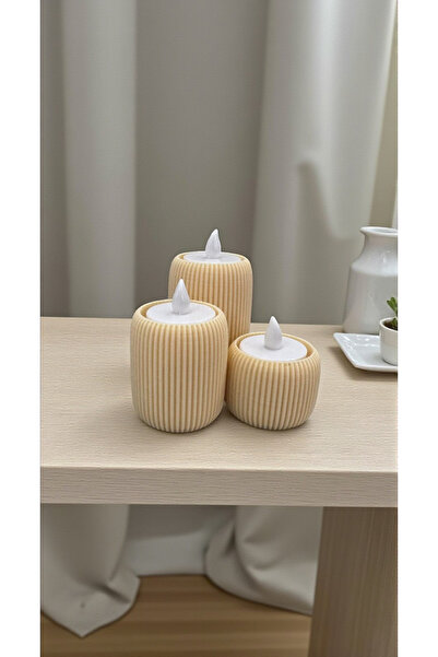 TODEKORA 3’lü Tealight Mumluk Seti – Dekoratif Modern Silindir Tasarım-Lüks T...