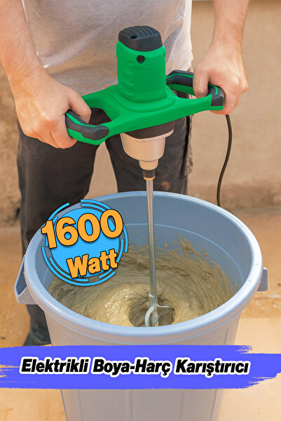 Hais Elektrikli Boya Harç Karıştırıcı 1600 W Çift Kulp Ergonomik Mikser Ucu G...
