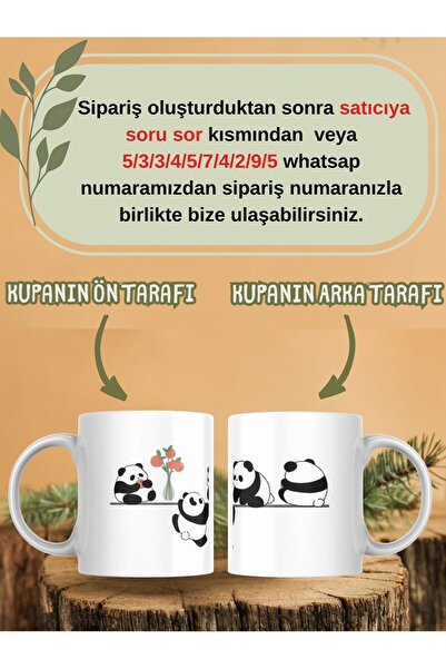 Nova baskı Premium White Mug with Panda Printed Design That Falls Off the String