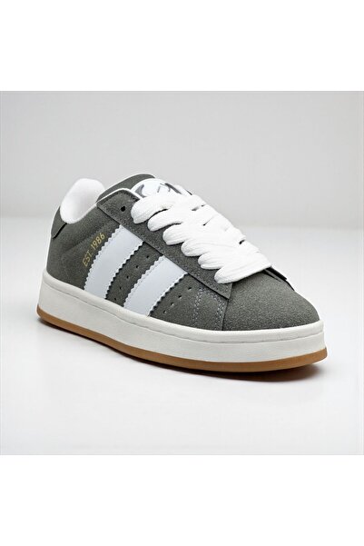 JOJO KIDS Unisex Children'S, Youth Gray Nubuck Lace-Up Sneakers, Non-Slip Sole, Orthopedic Full Pad Sole Sneaker