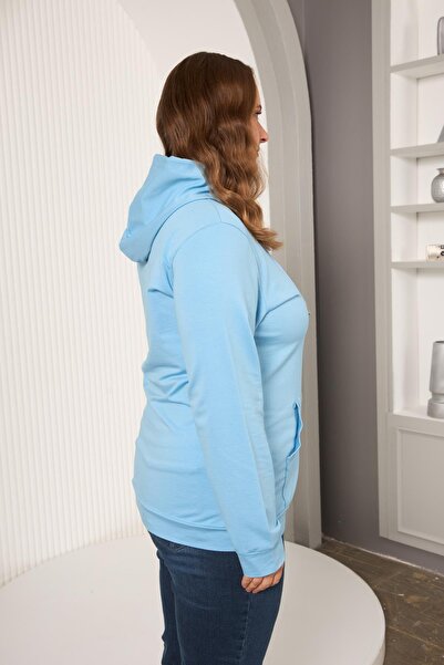 RMG Φούτερ με κουκούλα μεγάλου μεγέθους Baby Blue