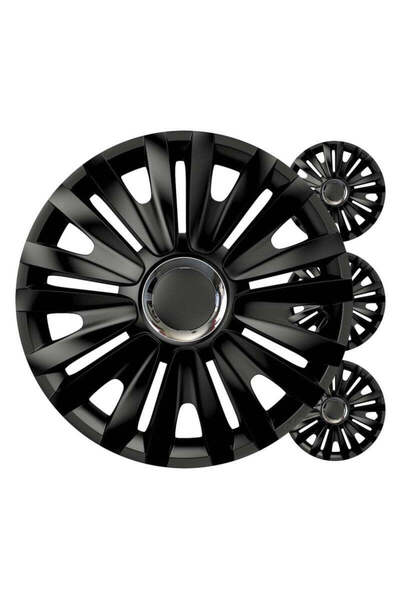 Autohelix MSA Set de 4 capace pentru roți, negru regal, 15" inch