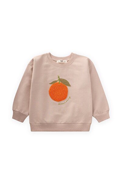Cigit Süzene Embroidered Sweatshirt 1-7 Years Beige