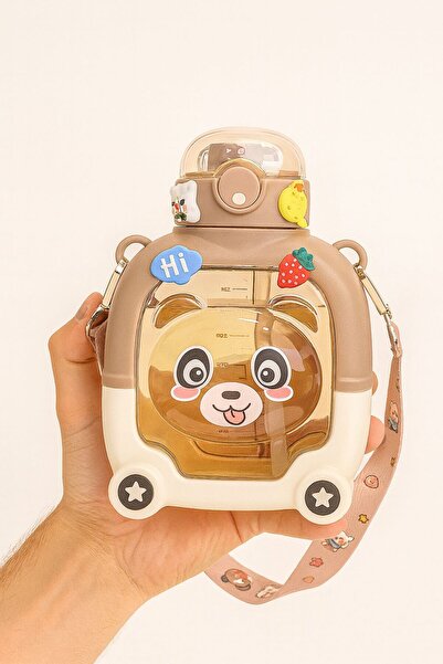ACSS Cute Animal Figured Children's Water Bottle – with Carrying Strap, Bpa-F...