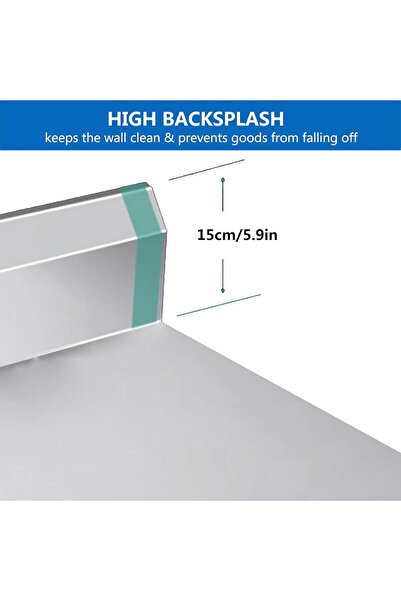 A.E Stainless Steel Work Table with Backsplash, Commercial Kitchen Work Table For Prep & Work with Stora
