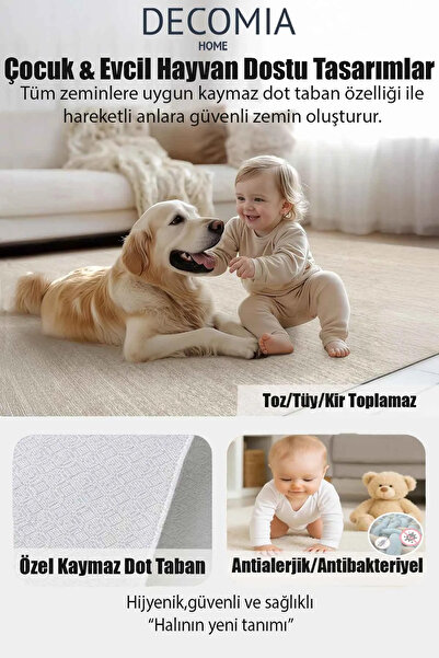 Decomia Home Covor lavabil antiderapant, cu model imprimat, prietenos cu animalele de companie, pentru sufragerie și bucătărie