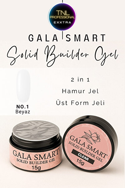 Gala Smart 2 in 1 Solid Builder Hamur Jel Üst Form Jeli No 1 Beyaz