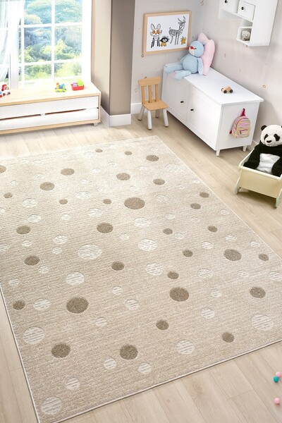Eliz Home Yumuşak Puantiyeli Dokuma Halı Leke Tutmaz Bebek Odası Çocuk Odası ...