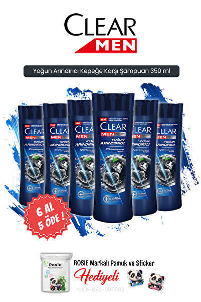 Clear Buy 6 Pay for 5 Men Intensive Purifying Anti-Dandruff Shampoo 350 ml an...