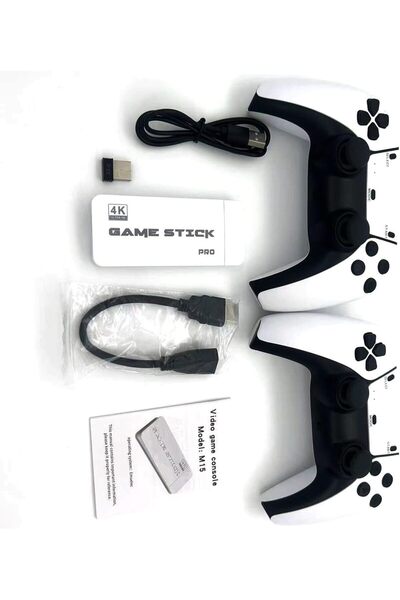 Generic أحدث جهاز تحكم ألعاب TV M15 بسعة 64 جيجابايت - وحدة تحكم ألعاب كلاسيكية خفيفة بدقة 4K مع 20,000 لعبة مدمجة